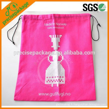 Sac à cordon non tissé HOT Pink cadeau promotionnel